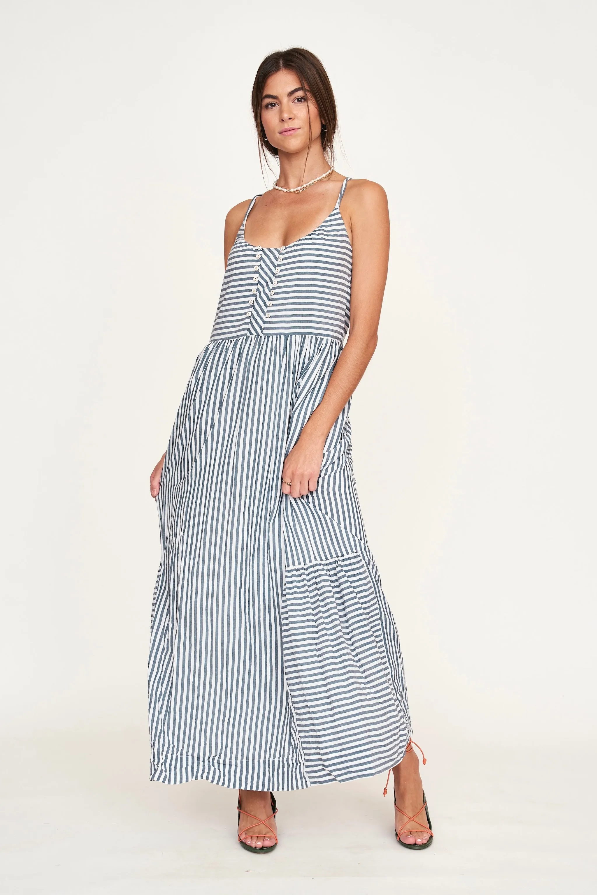 Nosara Dress in Ocean Stripe