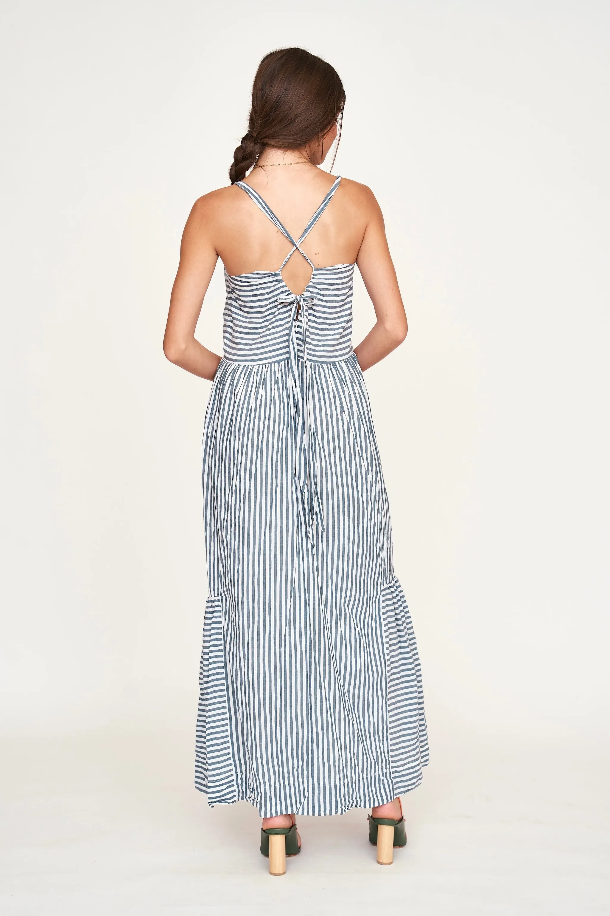 Nosara Dress in Ocean Stripe