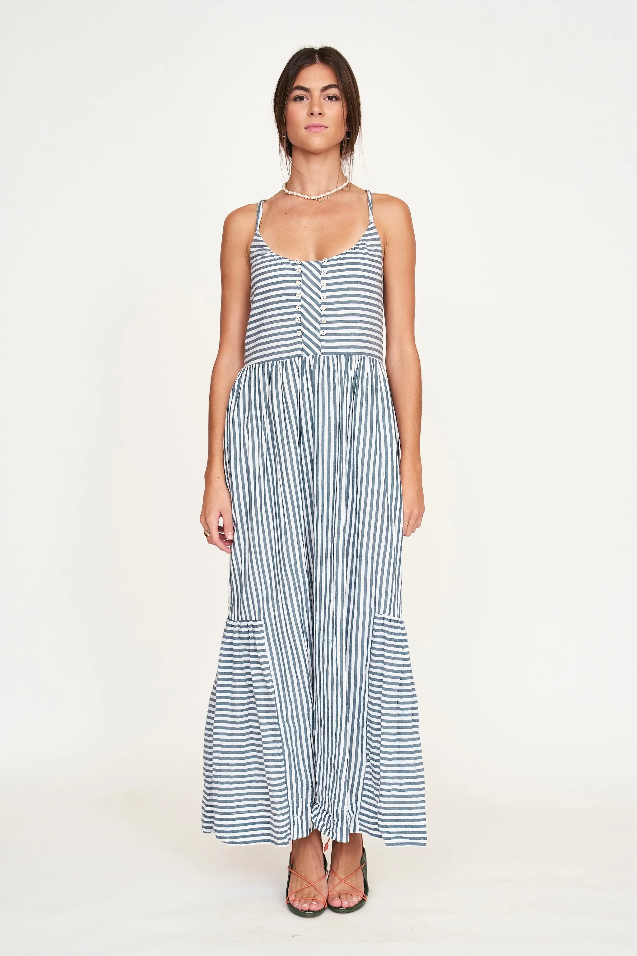 Nosara Dress in Ocean Stripe