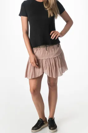 Nude Ruffle Short Skirt