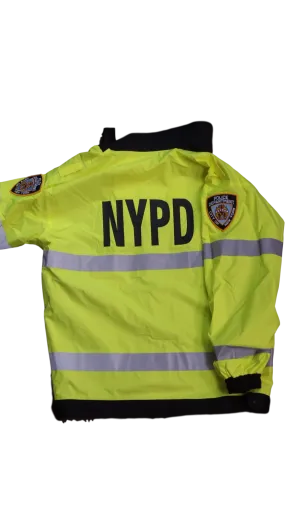 NYPD Reversible Hi-Vis Raincoat with Screen Print  & Patches