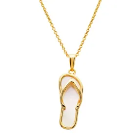 Ocean 14kt Gold Vermeil MOP Flip Flop Necklace