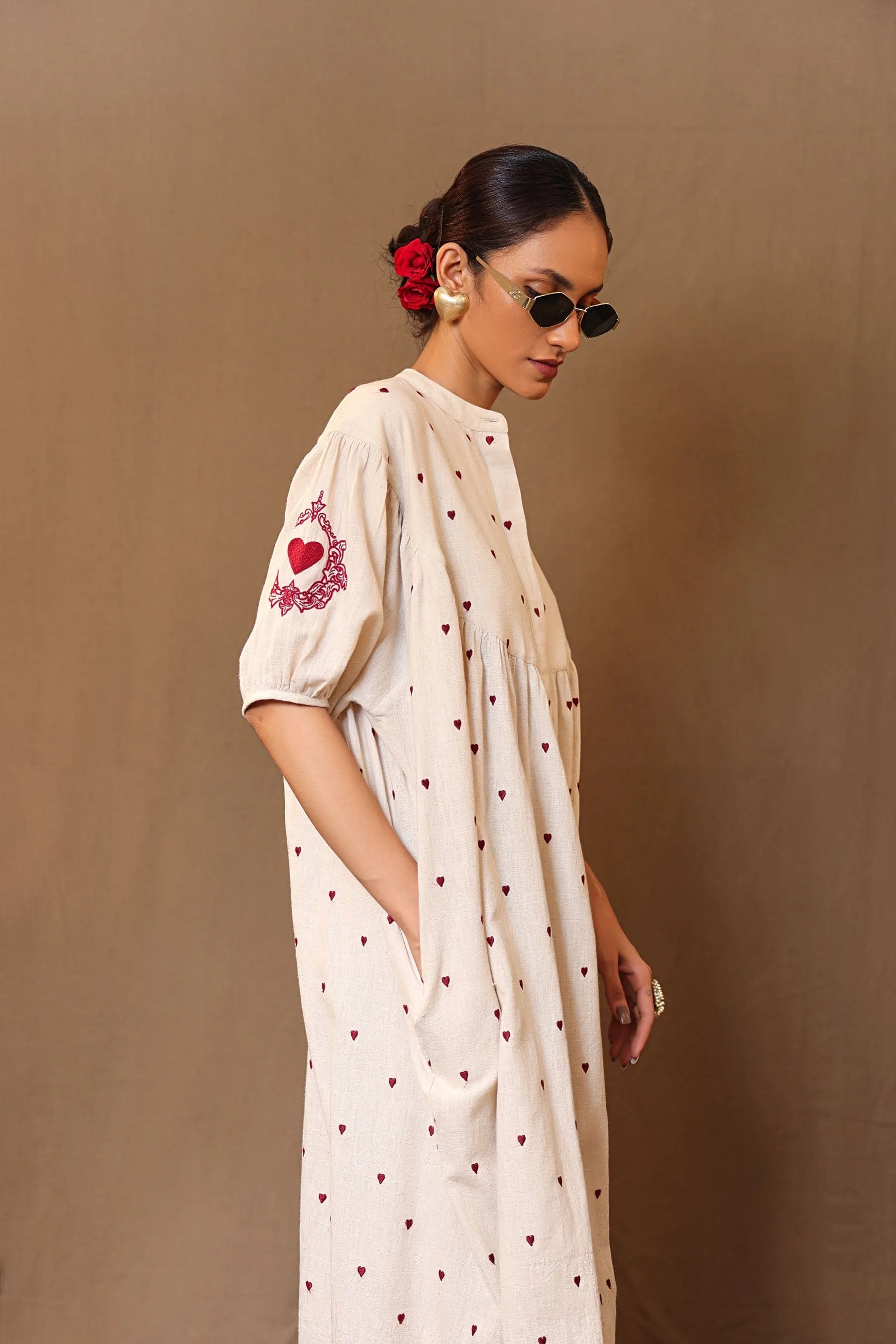 Off-White Heart EMB Acra Tunic