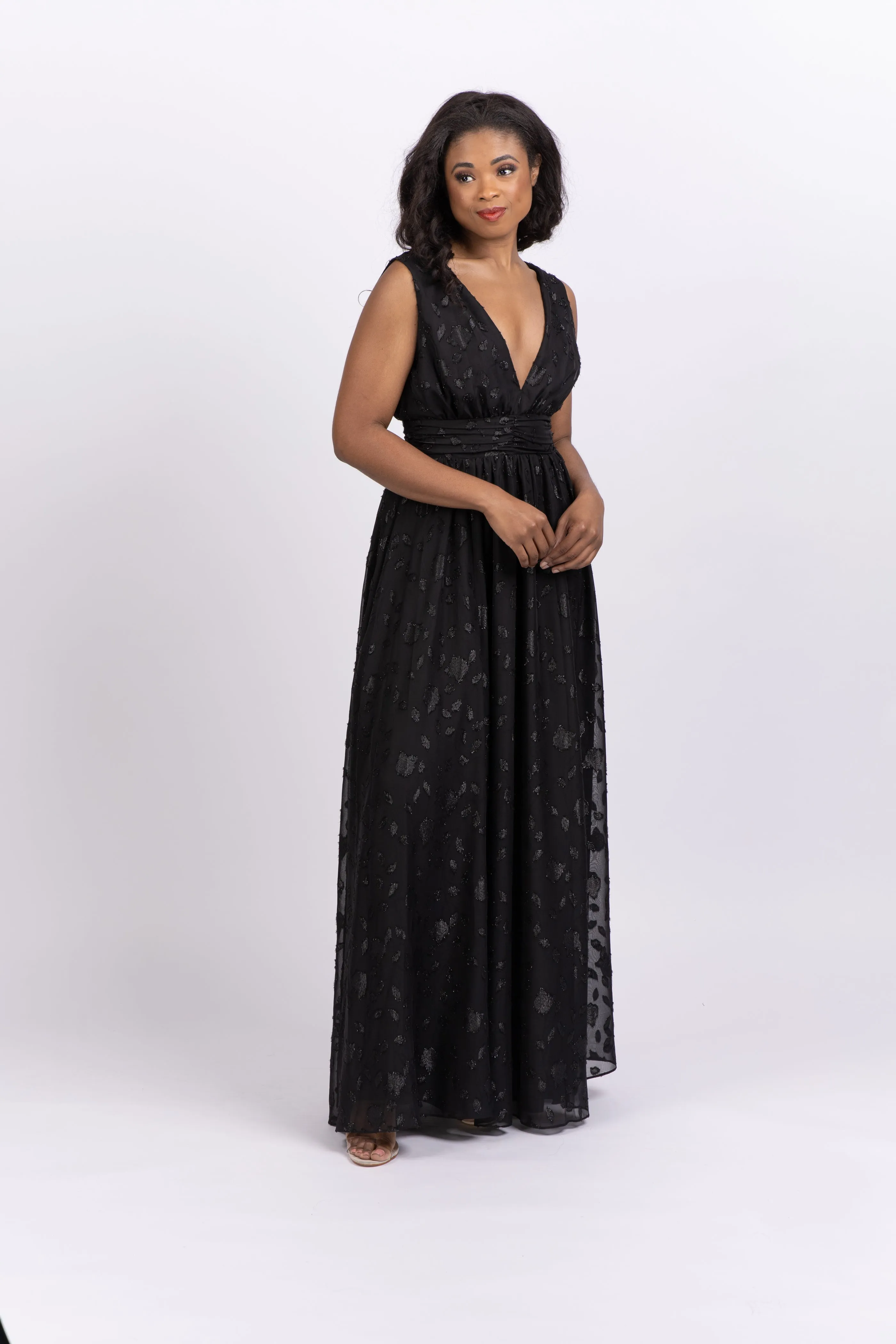 One33 Social The Kathy Sleeveless Maxi Gown Black