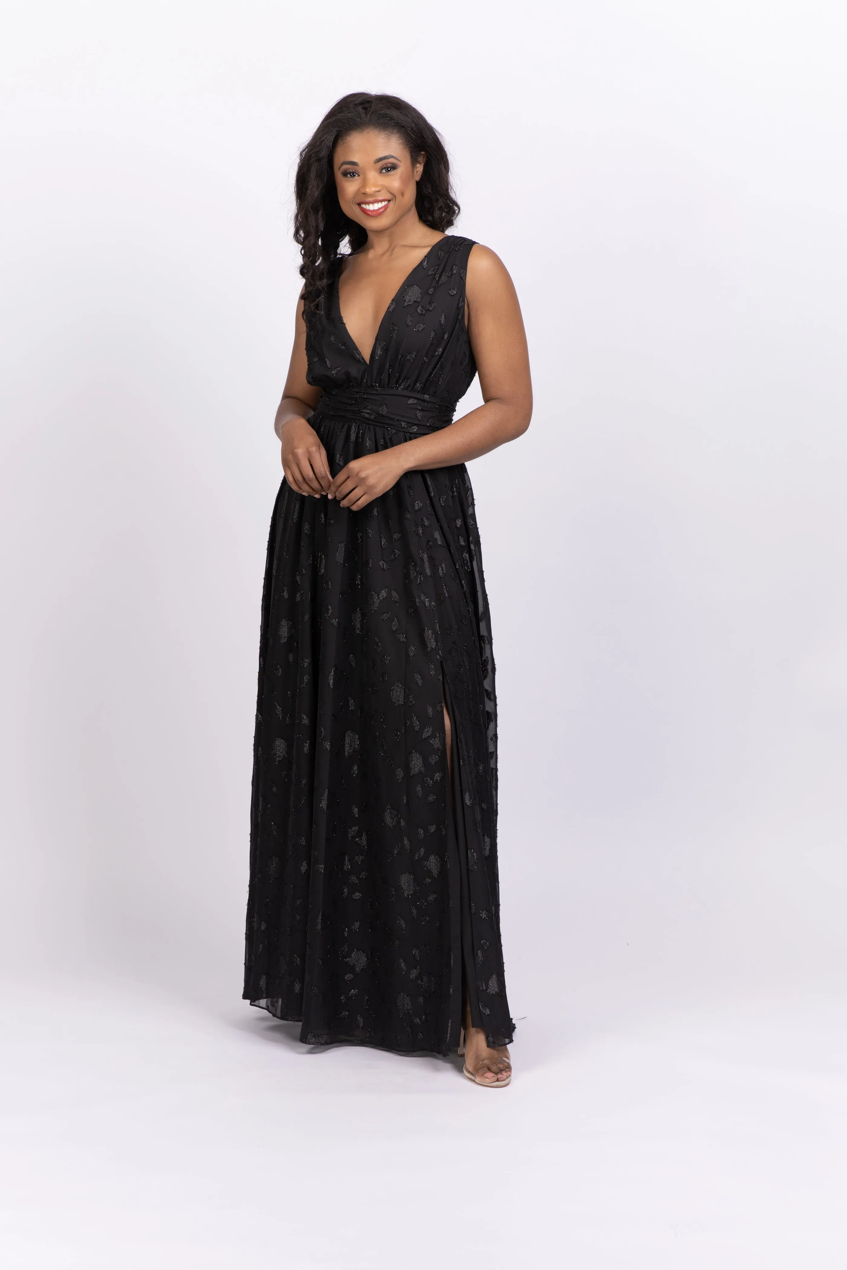 One33 Social The Kathy Sleeveless Maxi Gown Black