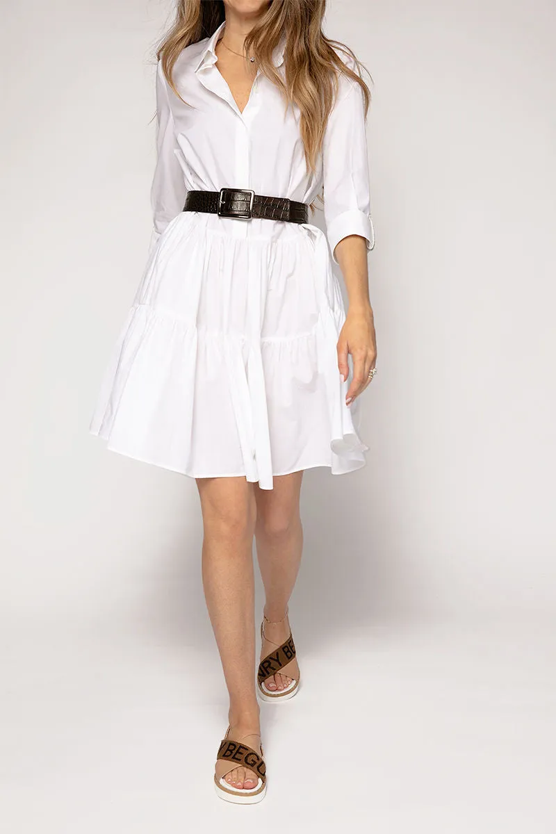 Organic Cotton Shirt Dress in White