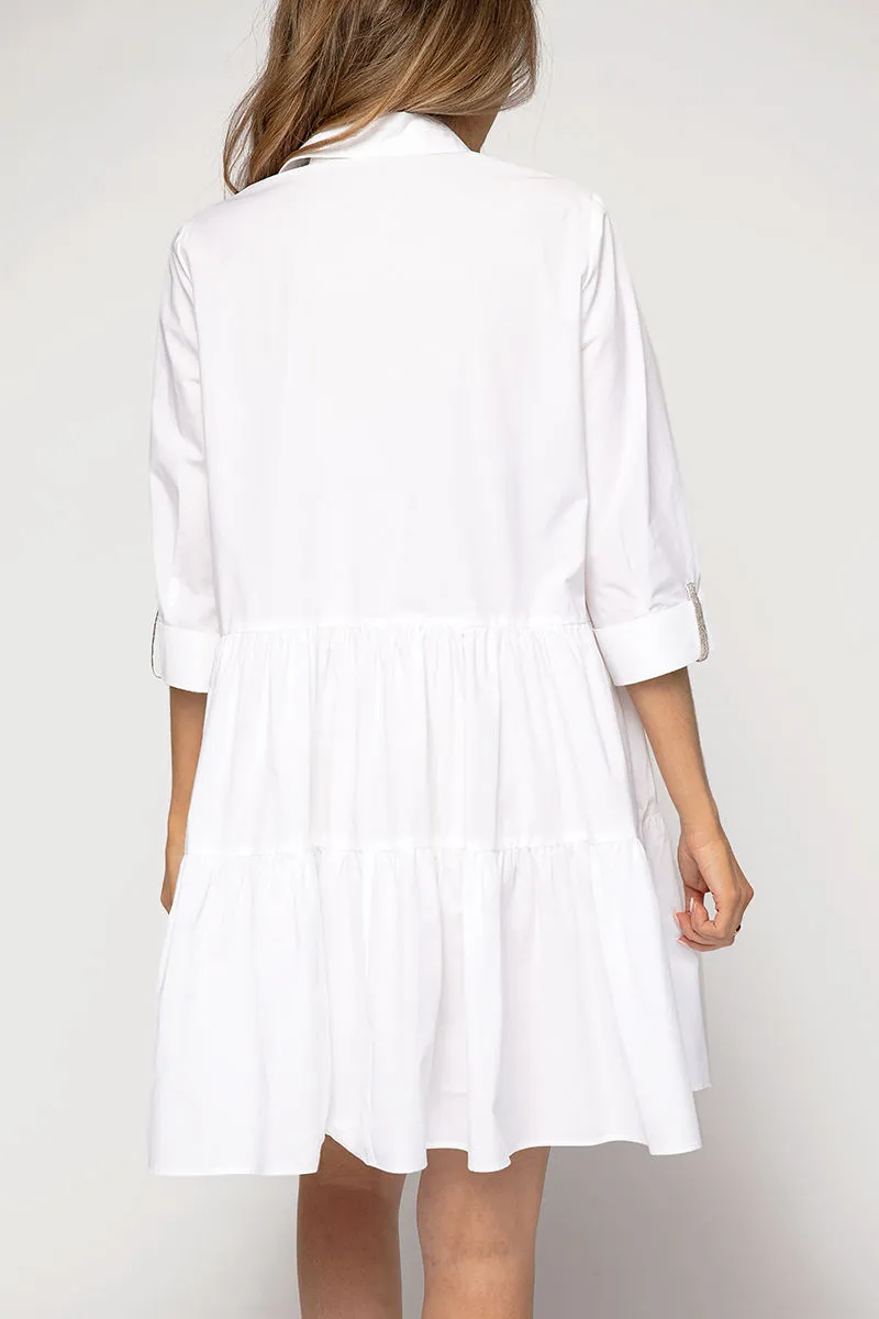 Organic Cotton Shirt Dress in White