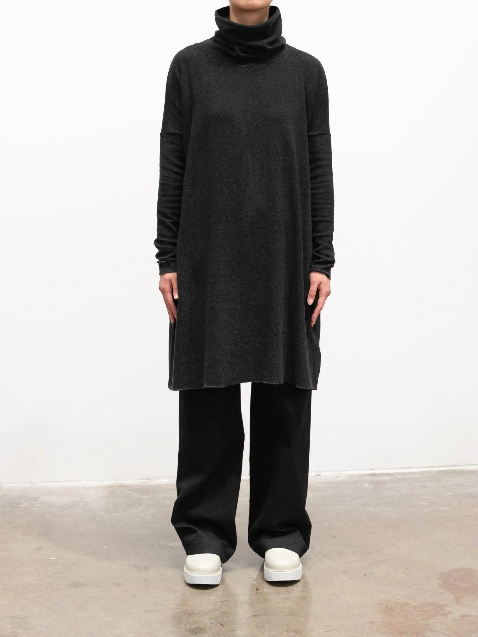 Oversized Turtleneck Dress JP - Almost Black