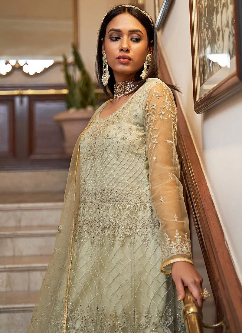 Pale Green Embellished Anarkali Suit