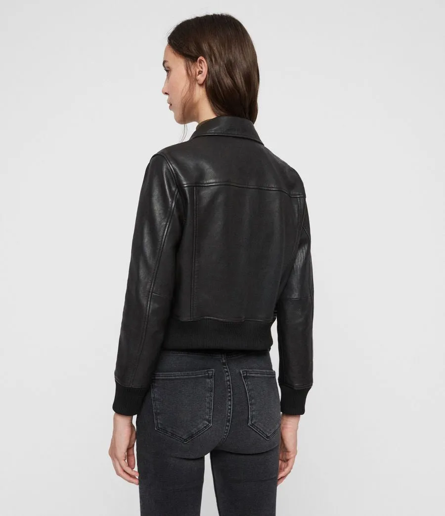 Pascao Leather Bomber Jacket