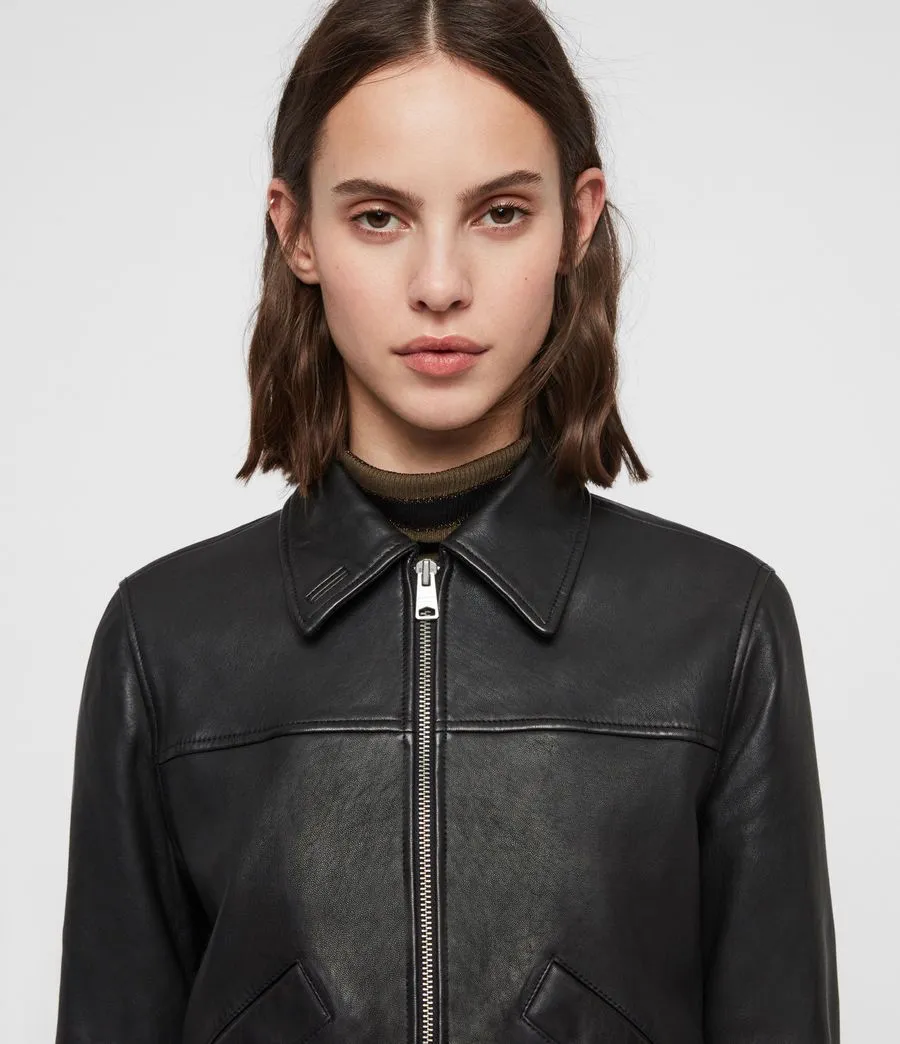 Pascao Leather Bomber Jacket