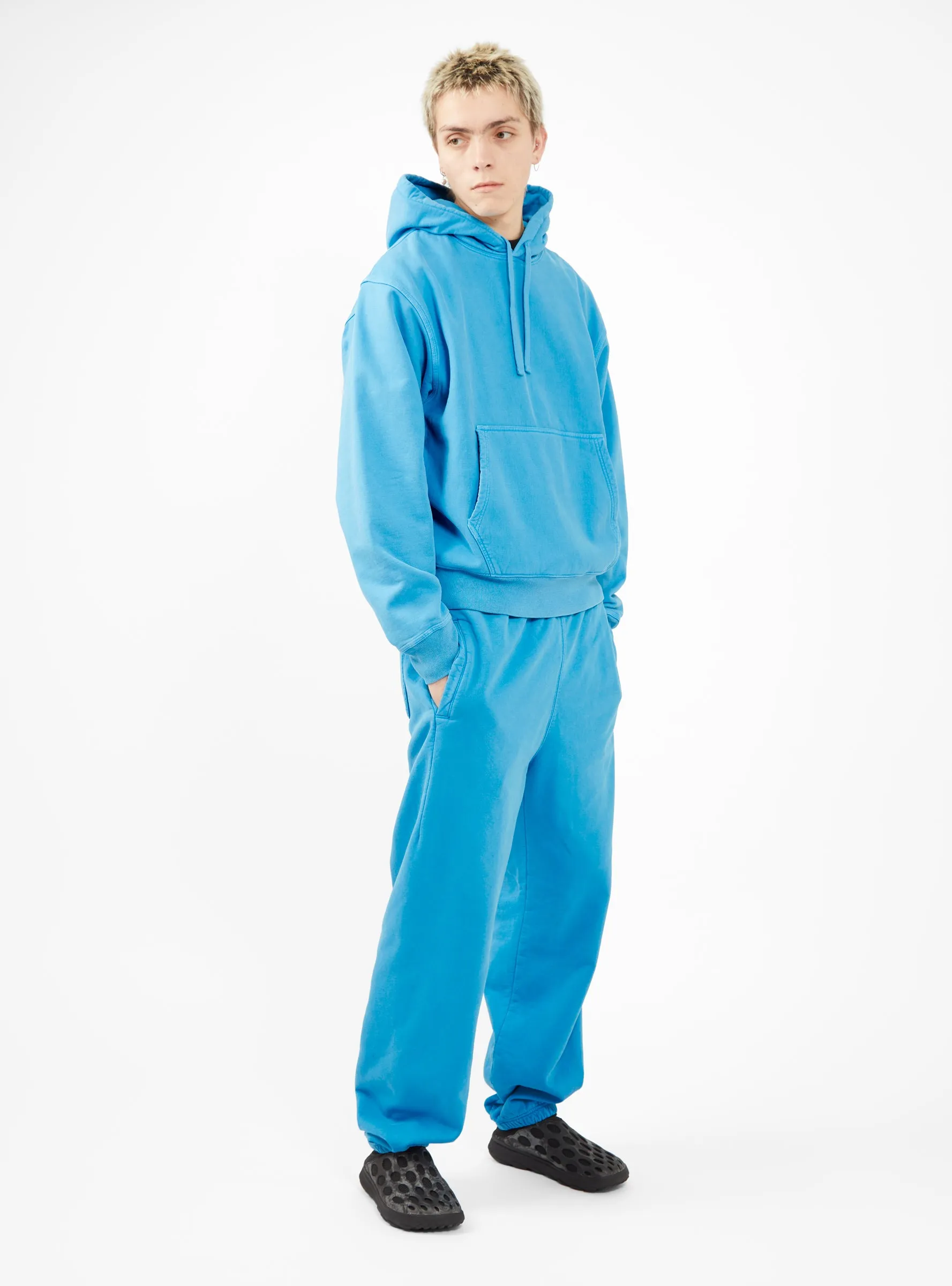 Pigment Dyed Fleece Sweatpants Blue