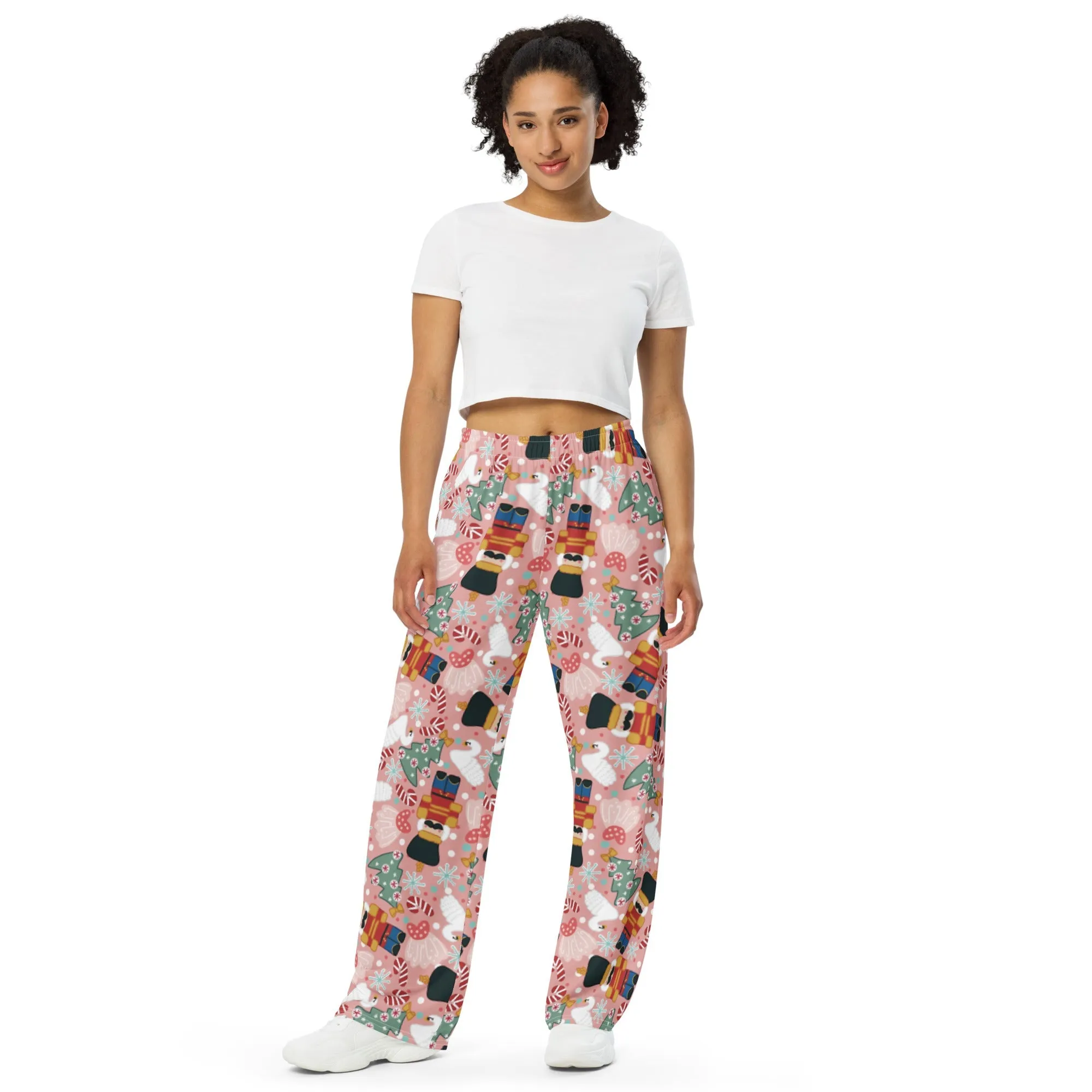 Pink Nutcracker unisex wide-leg pants