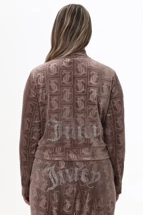 Plus-Size Big Bling Embossed Bomber Jacket