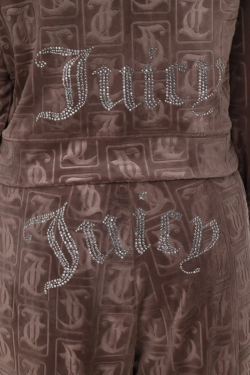 Plus-Size Big Bling Embossed Bomber Jacket