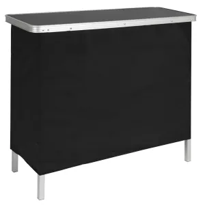 Portable Pop-Up Bar Table w/ Carrying Case, Removable Skirt - Black