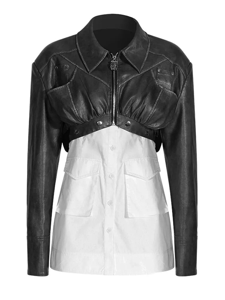 Pre Order:  Removable Bottom Shirt Cropped Jacket