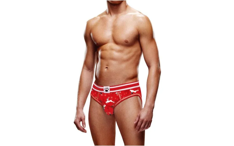 Prowler Reindeer Open Back Brief Red/White