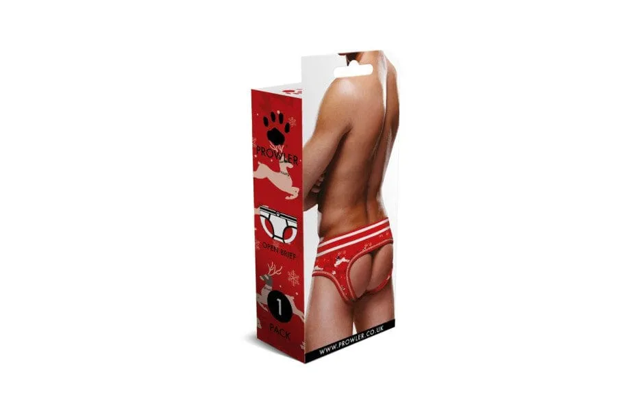 Prowler Reindeer Open Back Brief Red/White