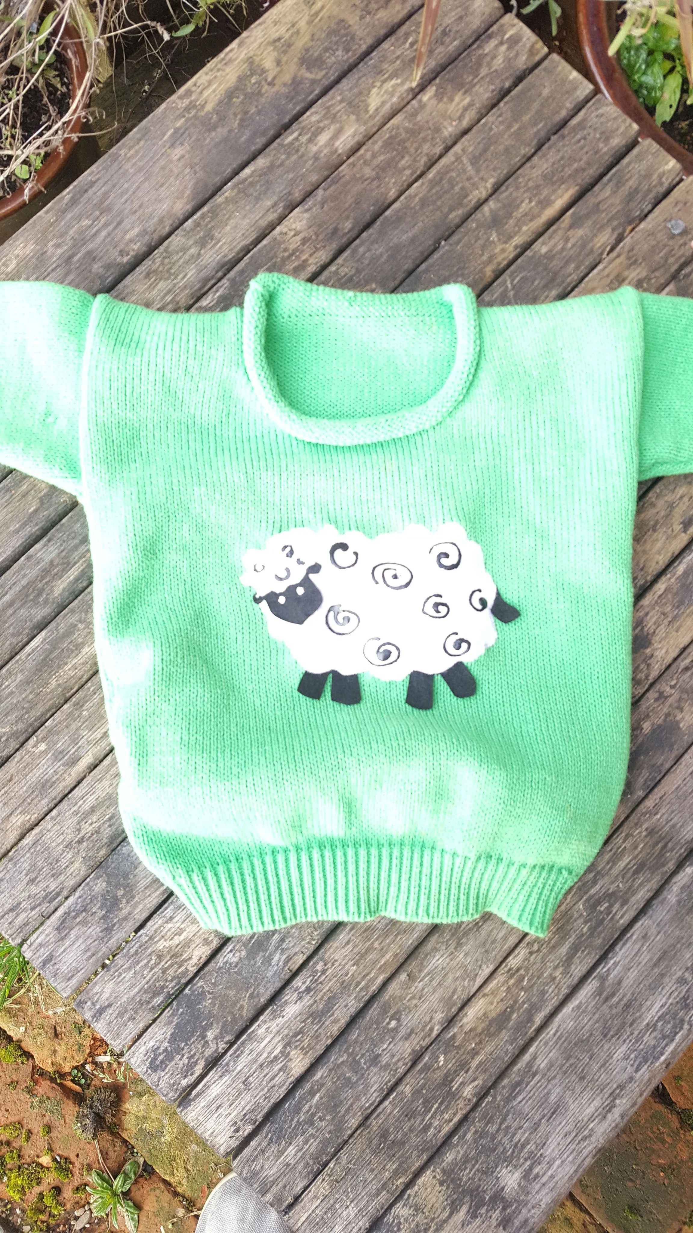 "Baa" MADE TO ORDER, childs sheep jumper, any size. up to teens