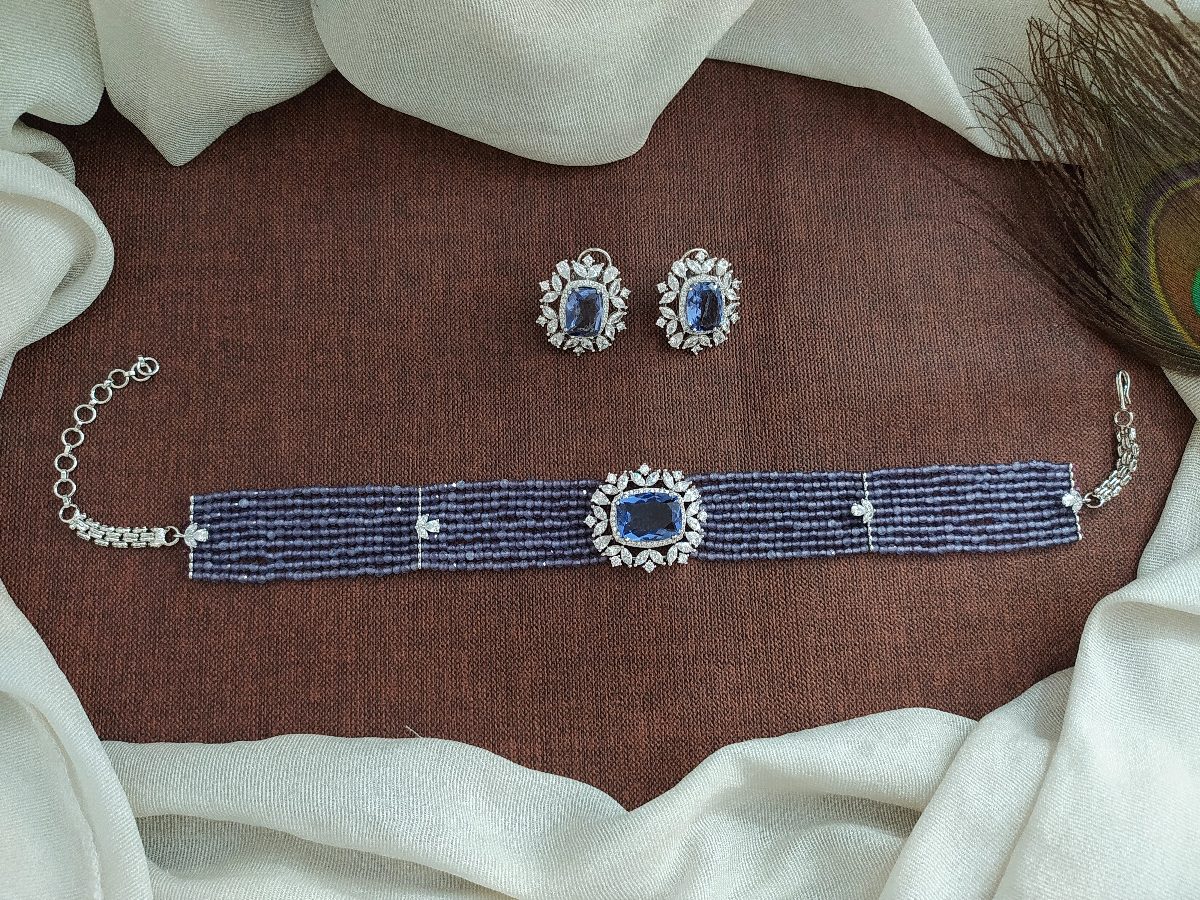 Radiate Shimmering Elegance With Silver-Plated Zircon Choker Set