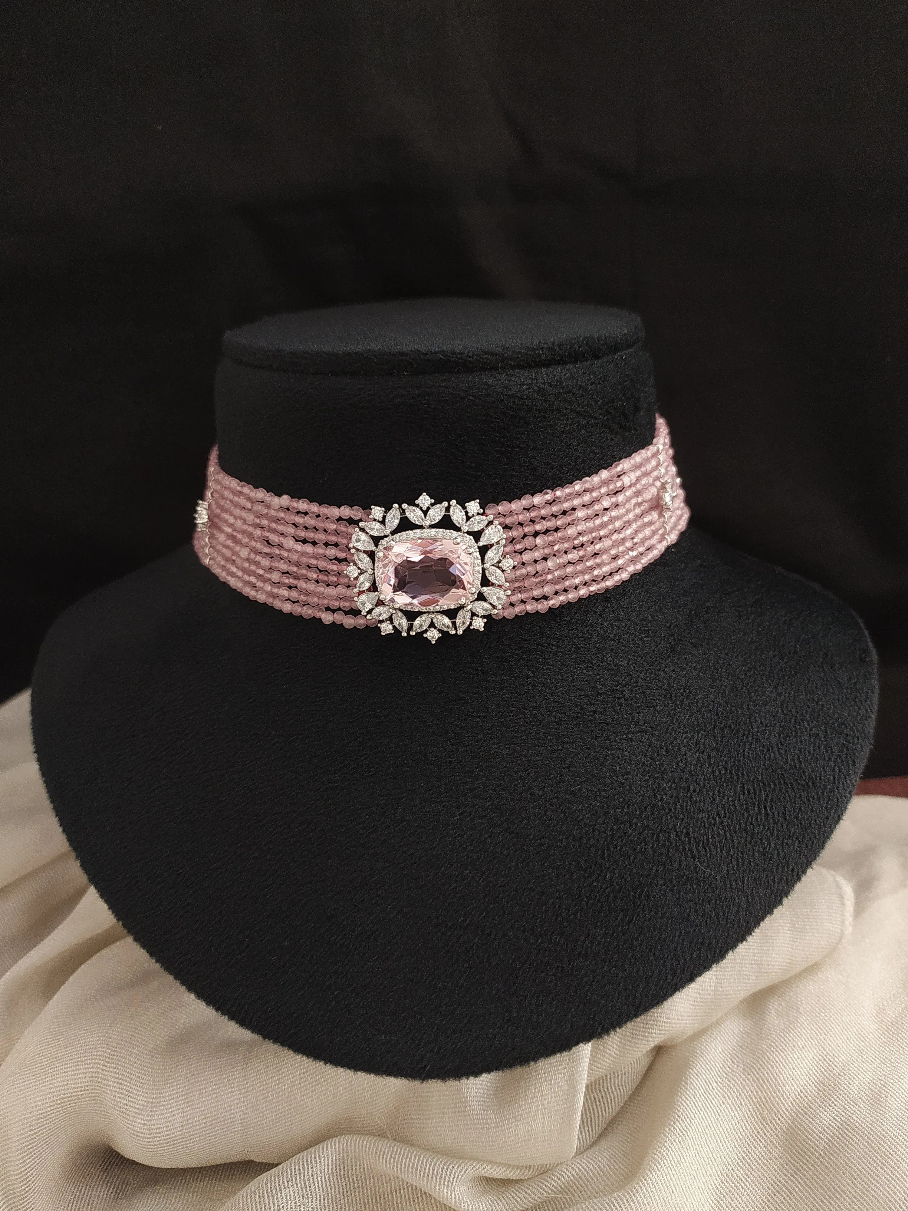 Radiate Shimmering Elegance With Silver-Plated Zircon Choker Set