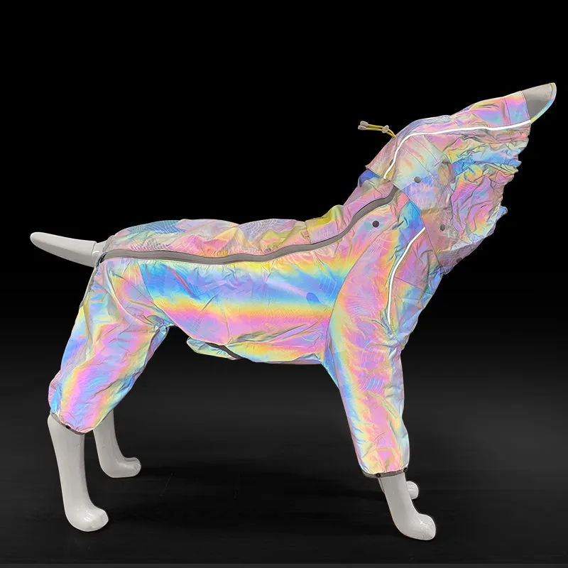 Rainbow Pop Hooded Dog Raincoat