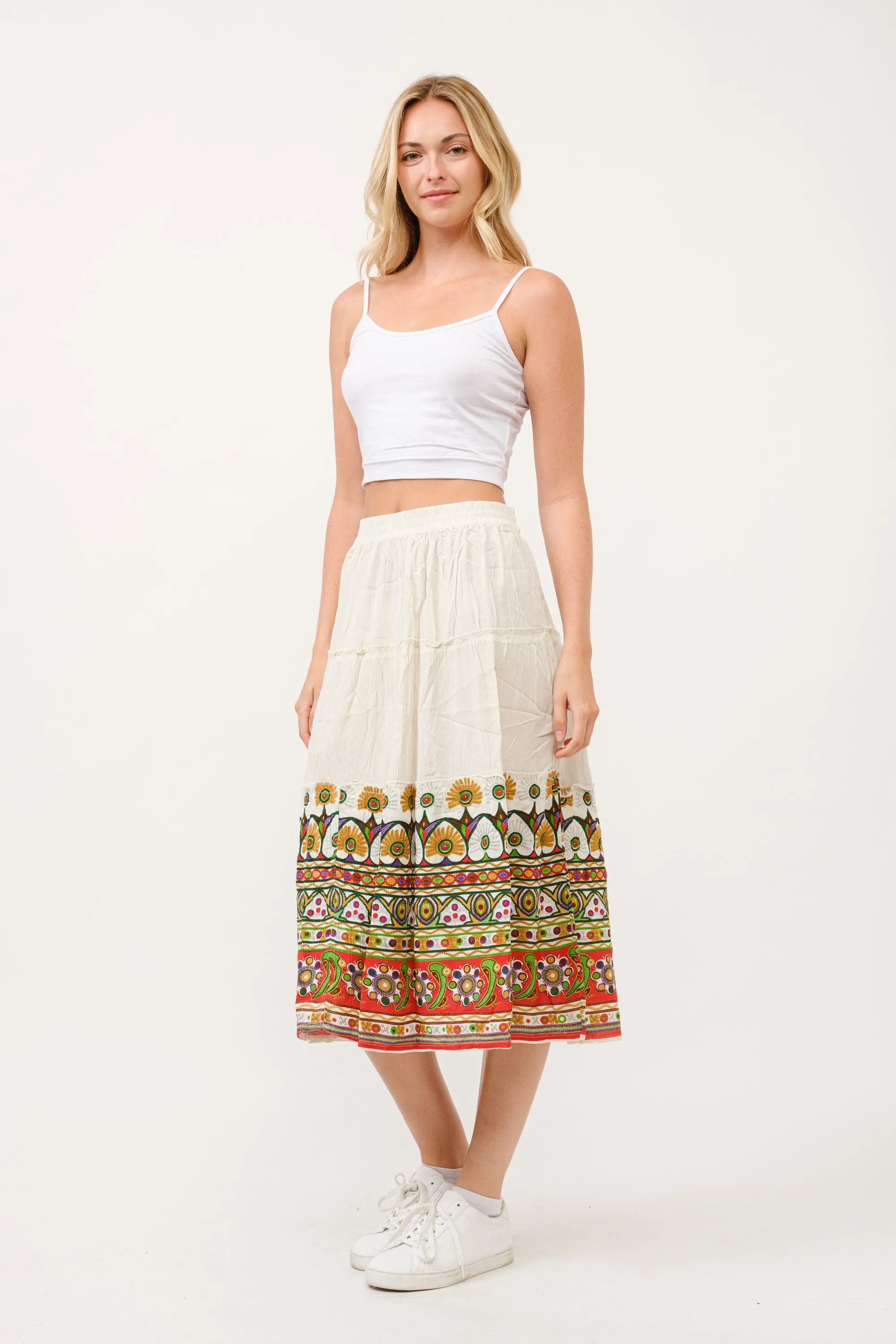 RAJ ELIA CONTRAST PRINT SKIRT