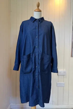 Re-Wear Jaeger Dark Denim Blue Shirt Dress