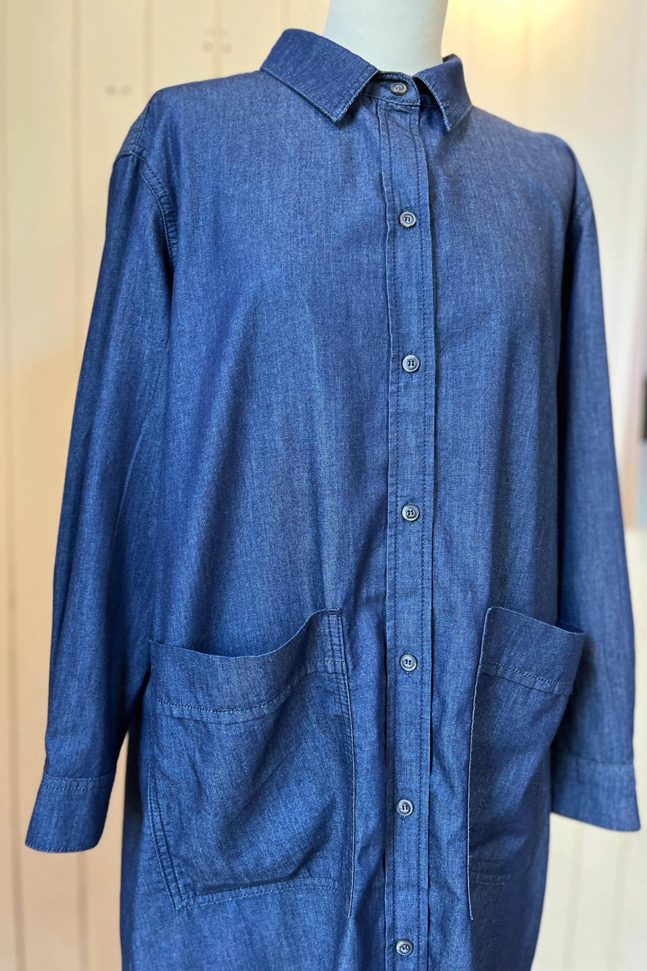 Re-Wear Jaeger Dark Denim Blue Shirt Dress