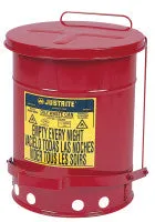 Red Oily Waste Cans, Counter Top, 2 gal, Red