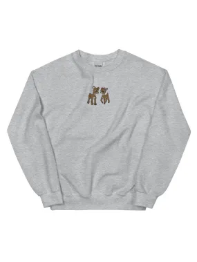 Reindeer Friends Christmas Heavy Blend Women's Crewneck Embroidered Sweatshirt