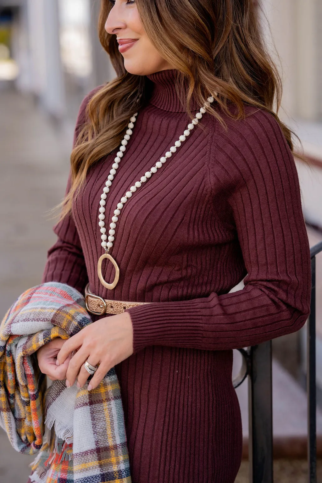 Ribbed Sweater Midi Dress