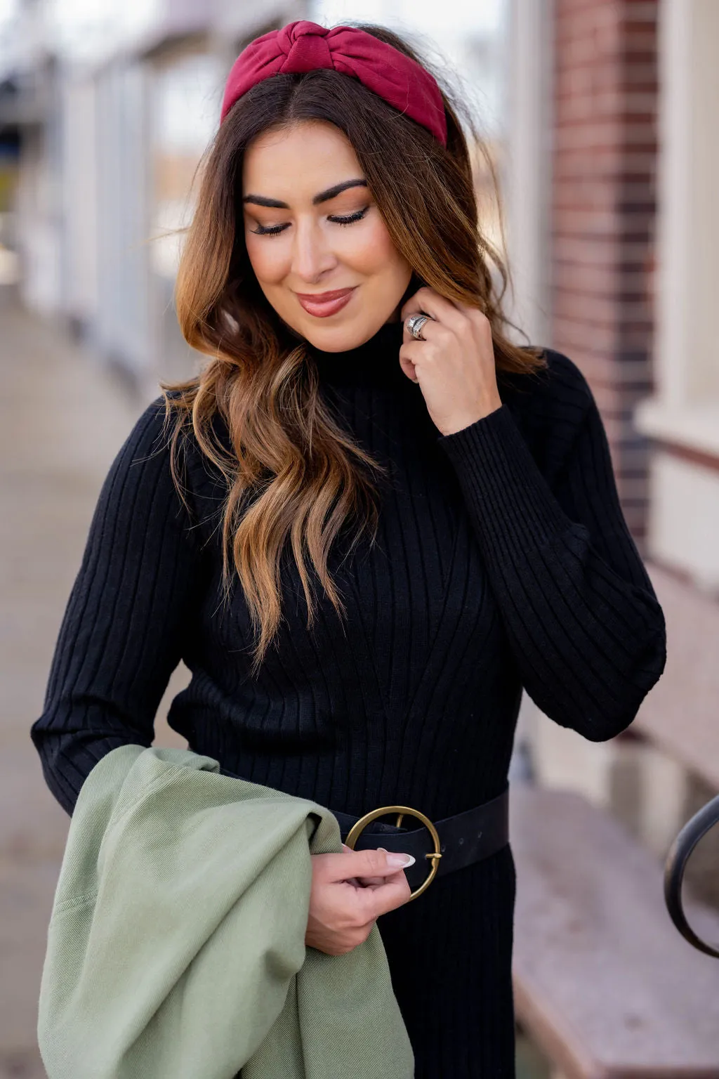 Ribbed Sweater Midi Dress