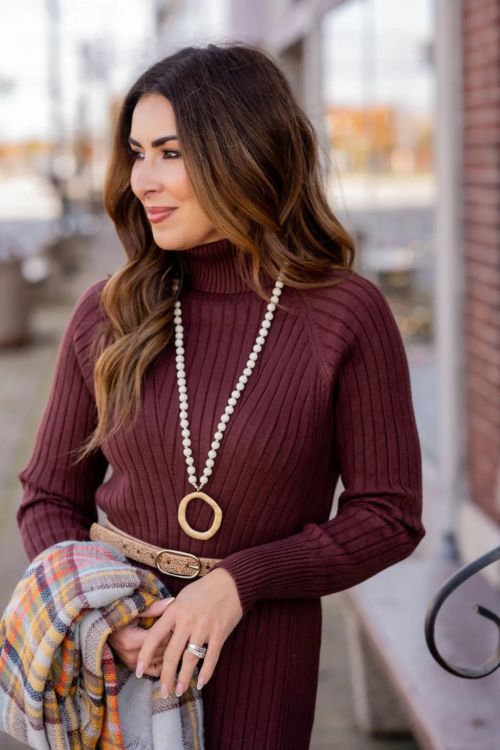 Ribbed Sweater Midi Dress