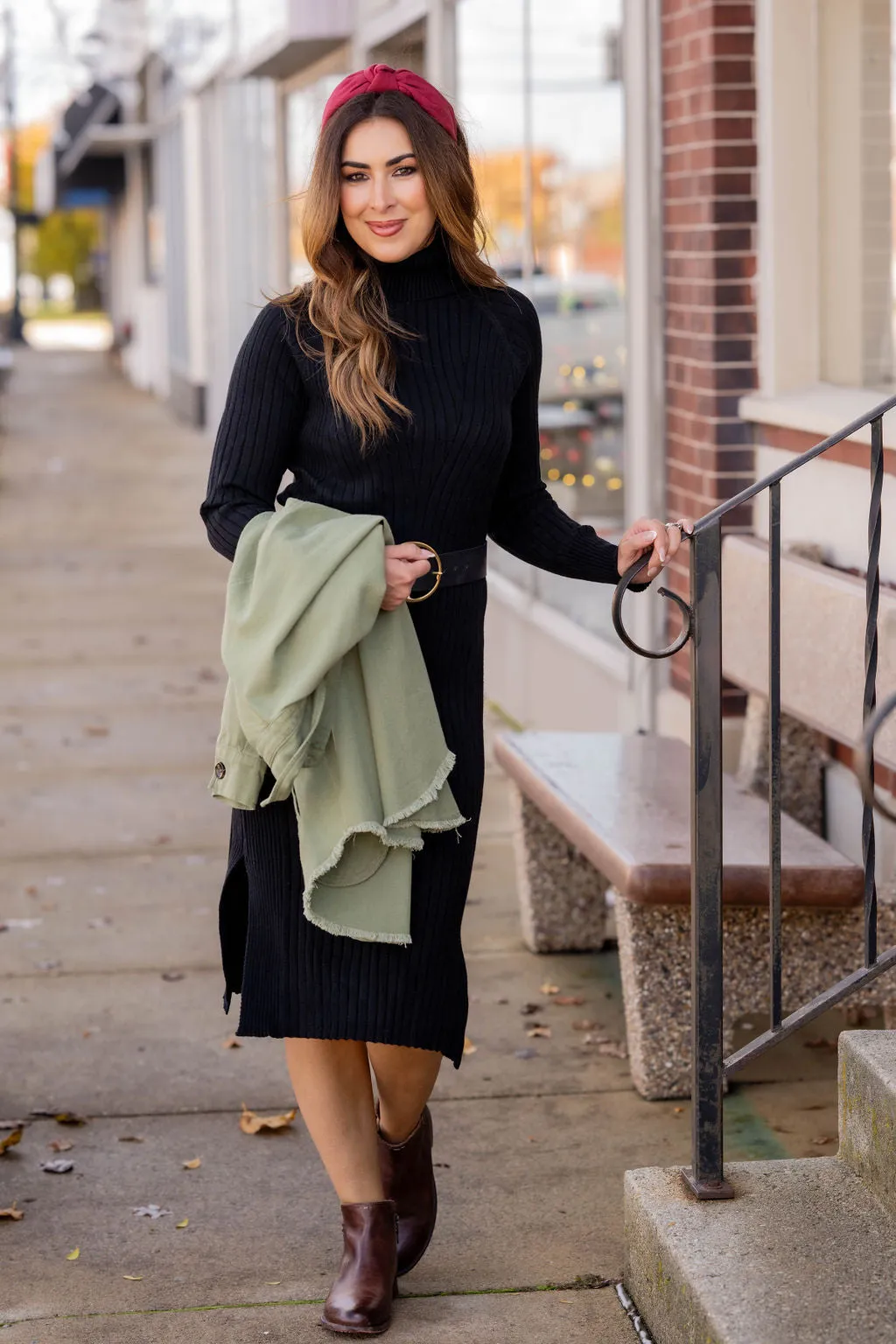 Ribbed Sweater Midi Dress