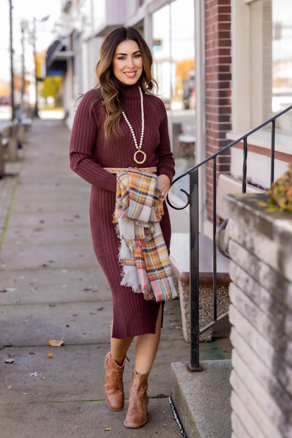 Ribbed Sweater Midi Dress