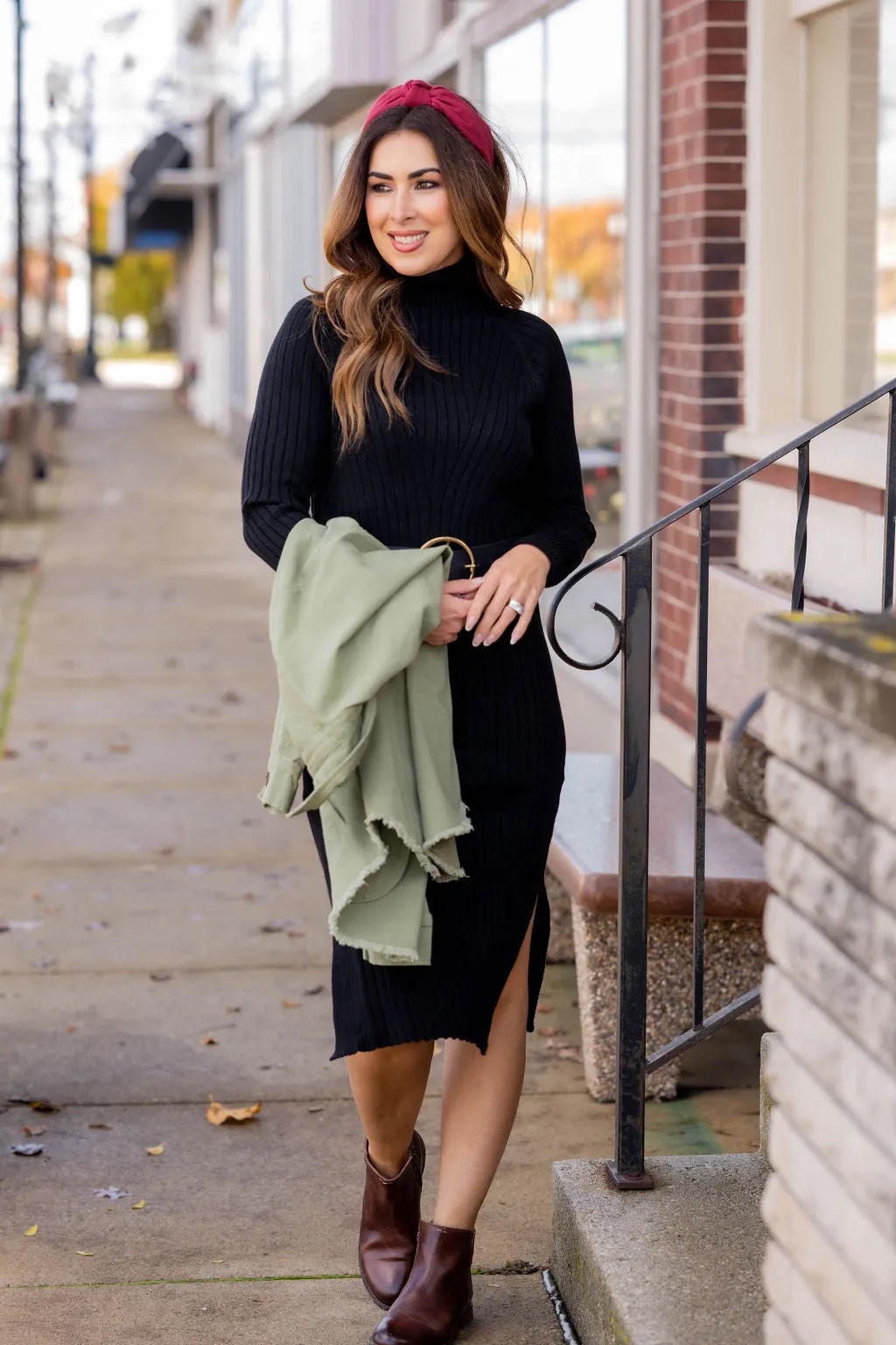 Ribbed Sweater Midi Dress