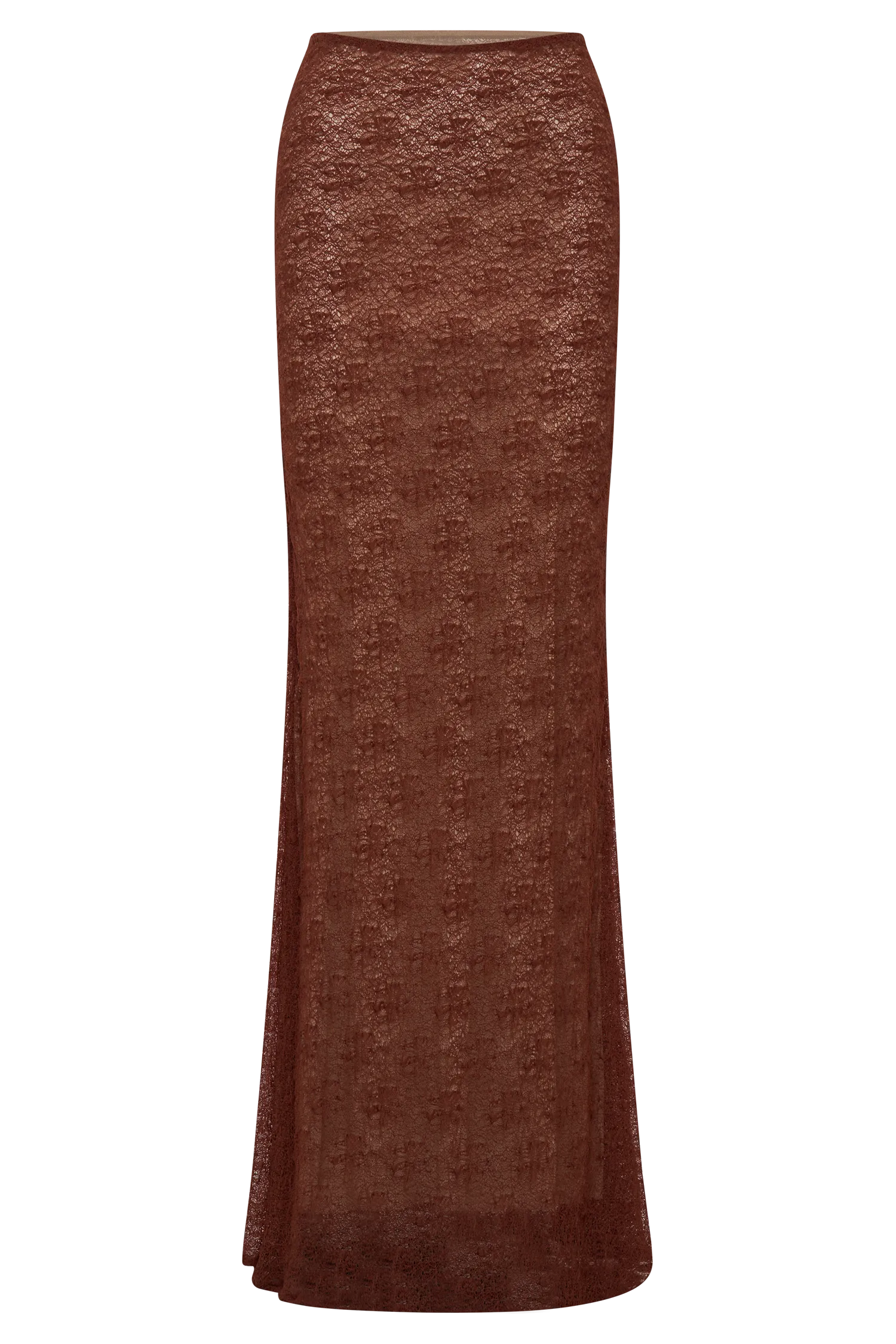 Robyn Sheer Lace Maxi Skirt - Chilli