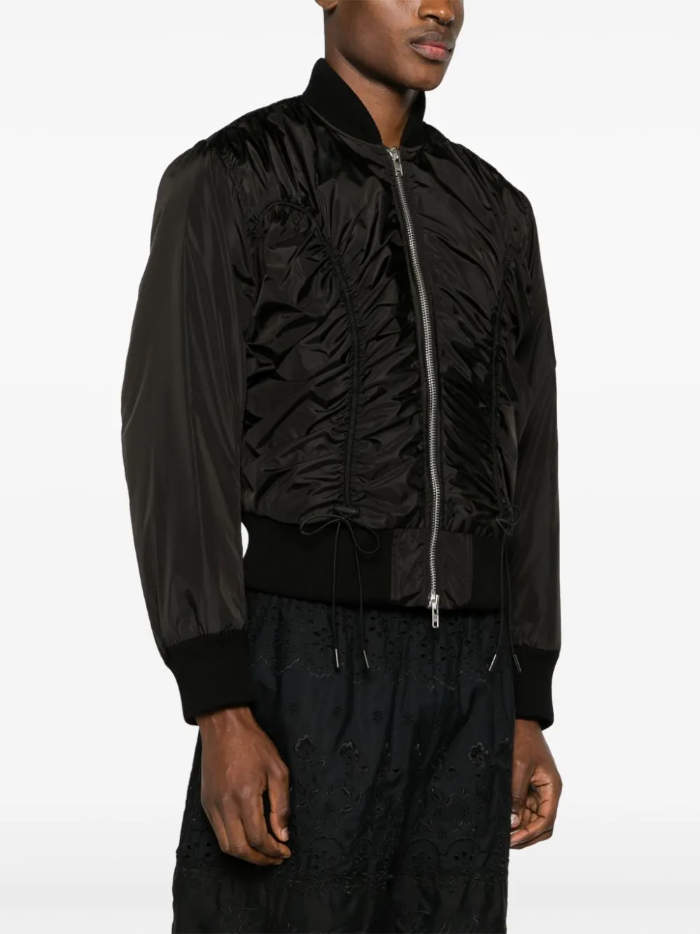 Ruched Classic Bomber Jacket