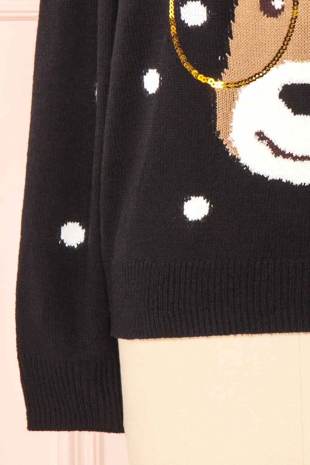 Rudolph Black | Knit Christmas Sweater