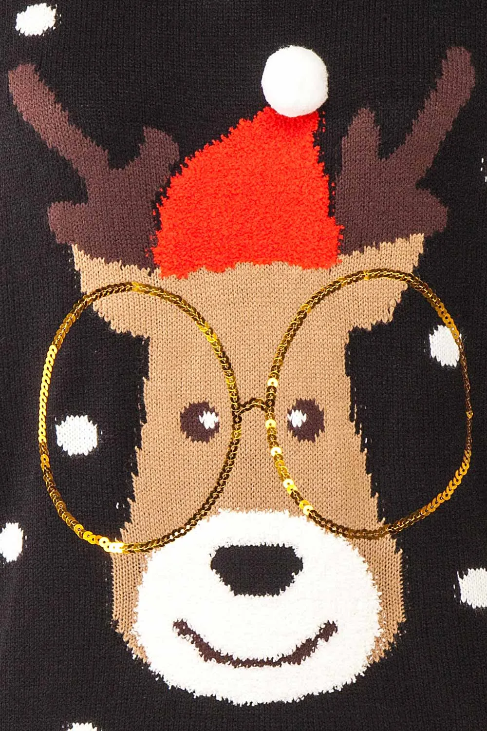 Rudolph Black | Knit Christmas Sweater