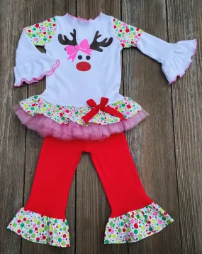 Rudolph Reindeer Christmas Holiday Outfit