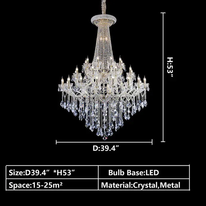 Rylight Multi-Layer Candle Light Crystal Chandelier