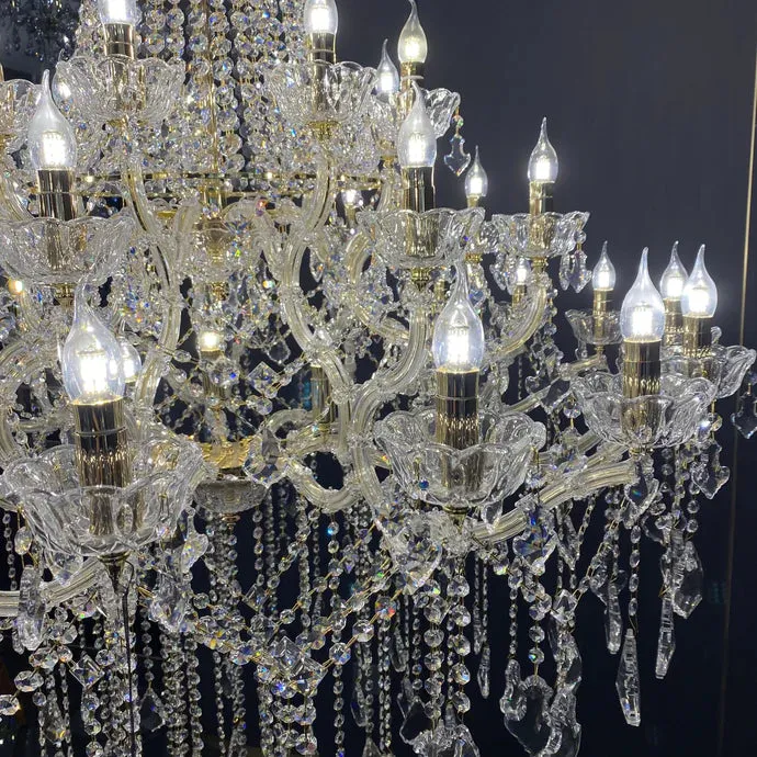 Rylight Multi-Layer Candle Light Crystal Chandelier