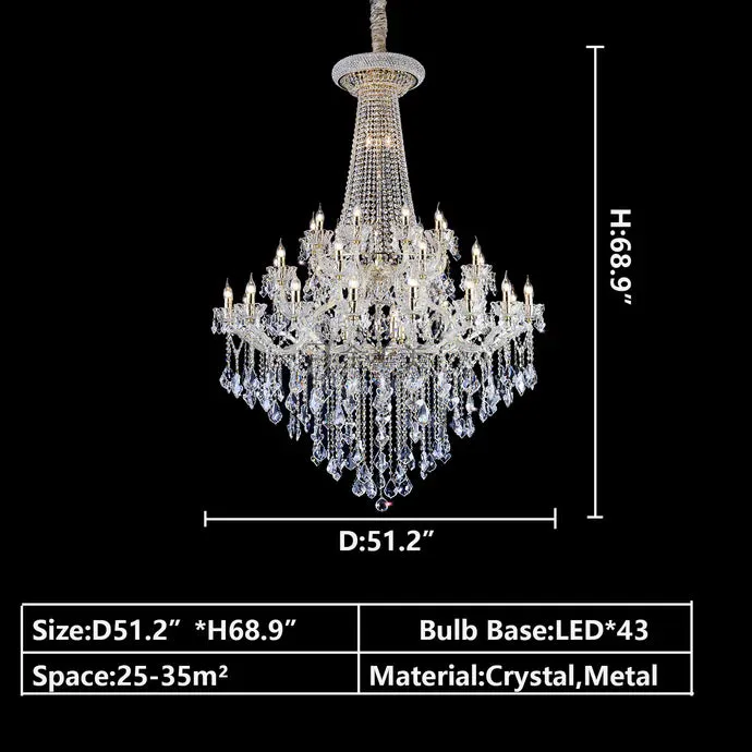 Rylight Multi-Layer Candle Light Crystal Chandelier