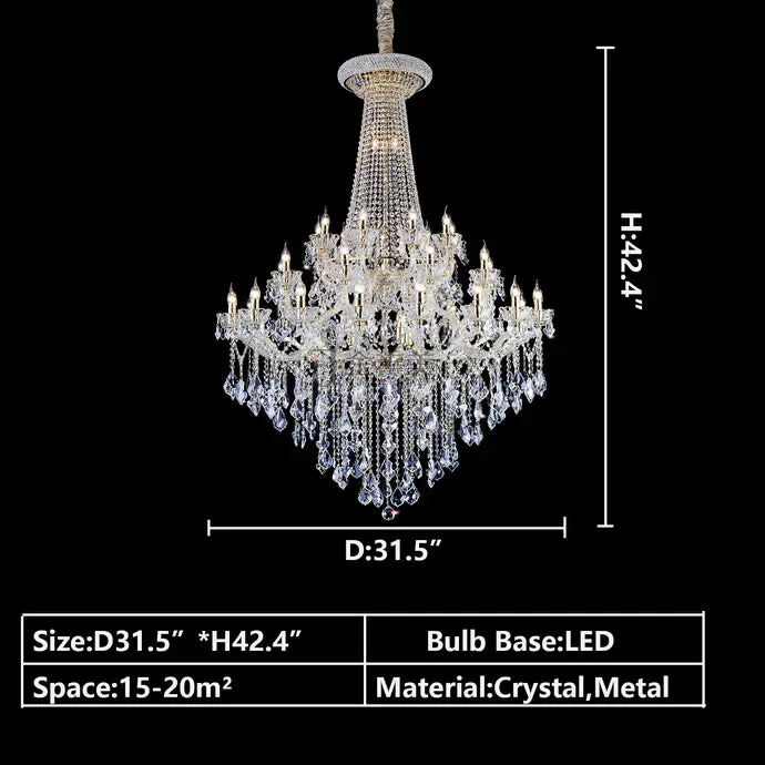 Rylight Multi-Layer Candle Light Crystal Chandelier