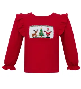 Santa Is Coming Knit Top- Red