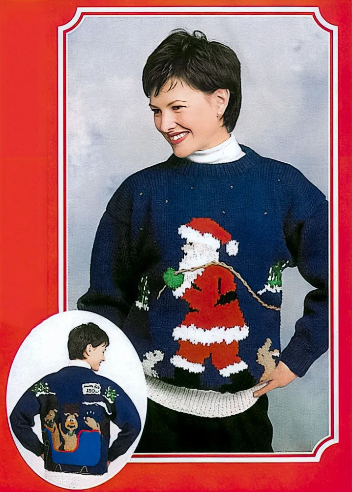 Santa Pulling Sleigh Pullover Pattern