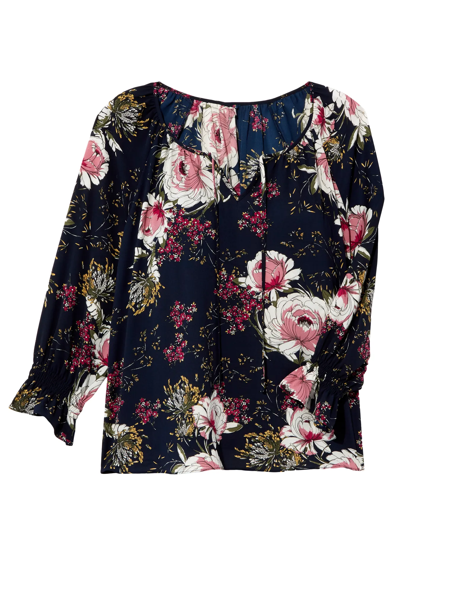 Sarah Blouse | Navy / Pink